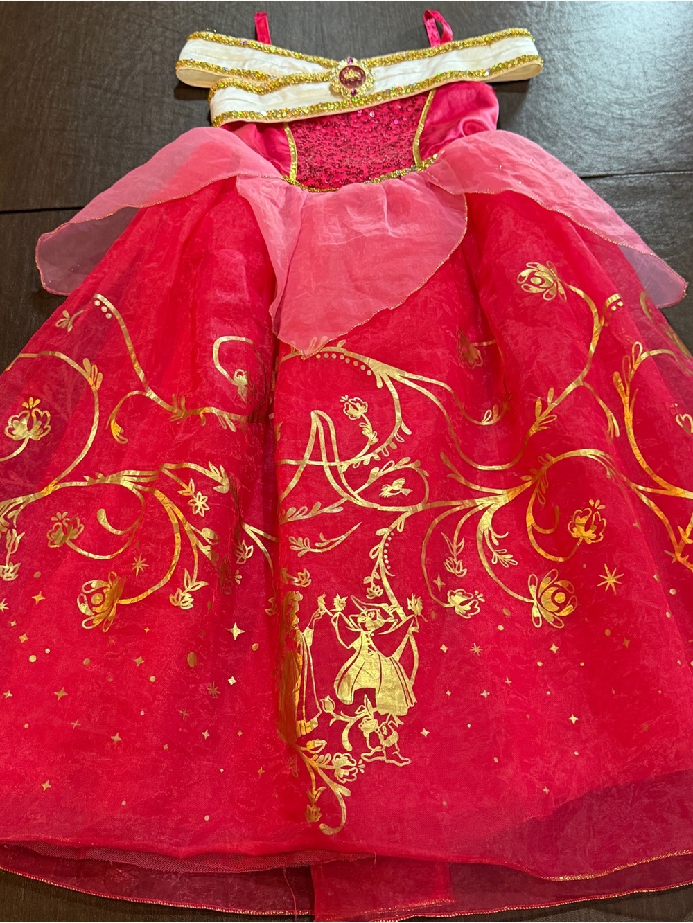 Disney Aurora Sleeping Beauty Girls' Princess Costume Dress Sz 7-8 Halloween